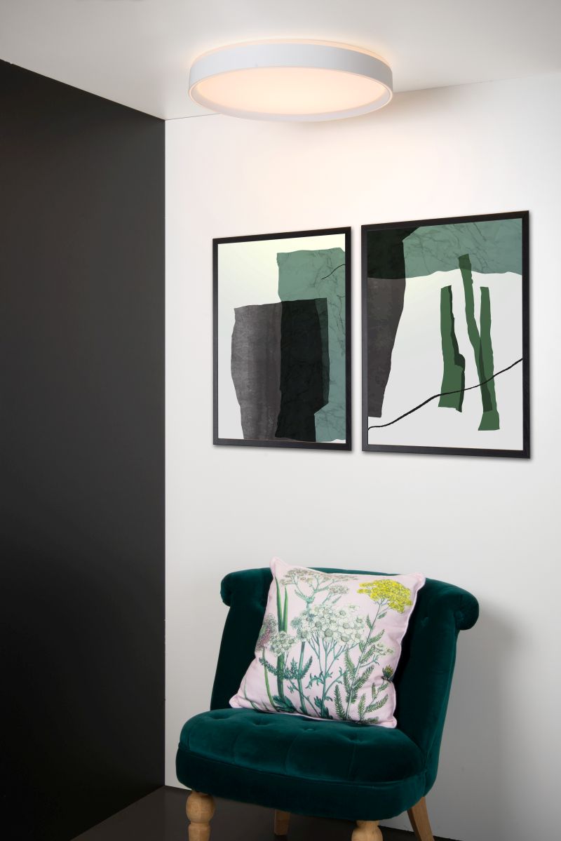 Lucide NURIA - Zapustené stropné svietidlo - Ø 50 cm - LED Dim. - 1x36W 2700K - 3 StepDim - Biela